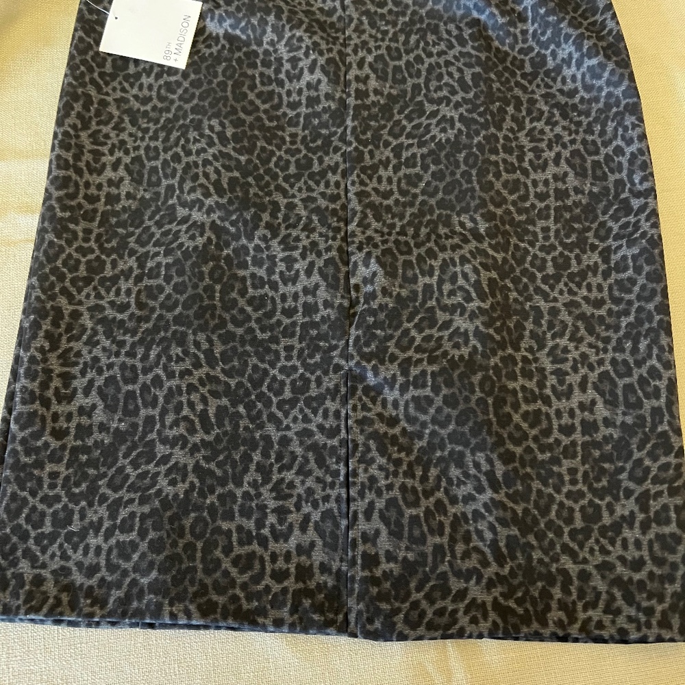 SPRING FWD SPECIAL! 89th + Madison Leopard Print Knee Length Skirt, Size L, NWT